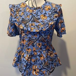 NWT ZARA FLORAL PEPLUM TOP